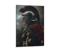 Póster artístico de El último guerrero espartano de pie, lienzo estético, póster de música vintage y películas, pintura decorativa para sala de estar, dormitorio, 40 x 60 cm, estilo marco