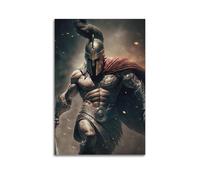 Póster artístico de El último guerrero espartano de pie, lienzo estético, póster de música vintage y películas, pintura decorativa para sala de estar, dormitorio, 30 x 45 cm, estilo sin marco