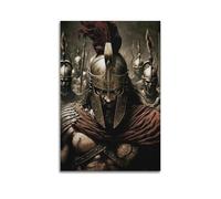 Póster artístico de El último guerrero espartano de pie, lienzo estético, póster de música vintage y películas, pintura decorativa para sala de estar, dormitorio, 50 x 75 cm, estilo sin marco