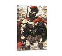 Póster artístico de guerrero espartano El último soporte para pared, lienzo estético, póster de música vintage y películas, pintura decorativa para sala de estar, dormitorio, 40 x 60 cm, estilo marco