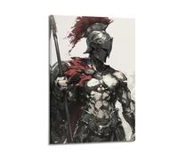 Póster artístico de guerrero espartano El último soporte para pared, lienzo estético, póster de música vintage y películas, pintura decorativa para sala de estar, dormitorio, 40 x 60 cm, estilo marco