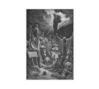 Póster artístico de Gustave Dore con la visión del valle de los huesos secos de Ezequiel's Vision of The Valley of Dry Bones y arte de pared, impresión moderna para dormitorio, sin marco, 61 x 91 cm