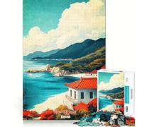 Póster artístico de la Isla de Naoshima, Japón Rompecabezas para Adultos de 1000 Piezas Juguete para ejercitar la Mente Juego Relajante Diseño para armar Regalo increíble (38x26cm)