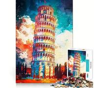 Póster artístico de la Torre de Pisa, Rompecabezas de 1000 Piezas para Adultos, Juguete Inteligente para el hogar, Corte Suave, Sorpresa navideña (50x75cm)