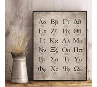 Póster artístico de matemáticas con letras del alfabeto griego, impresiones en lienzo, pintura para aula de matemáticas, sala de estudio, decoración del hogar, 70 x 100 cm, sin marco