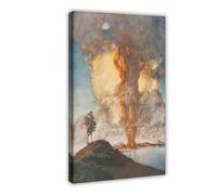 Póster artístico de Maxfield Parrish Atlas de Maxfield y arte de pared, marco moderno para decoración de dormitorio familiar, 40,6 x 61 cm