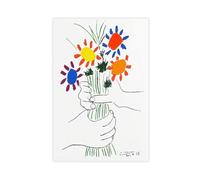 Póster artístico de Pablo Picasso con diseño de ramo de paz de 1958 (ramo de flores con manos) de Pablo Picasso y arte de pared, decoración moderna de dormitorio familiar, sin marco 1