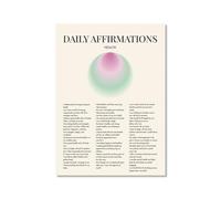Póster artístico de pared con citas de afirmación diaria, lienzo con degradado positivo, impresiones estéticas, para sala de estar, decoración del hogar (SKU3,12 x 18 pulgadas, sin marco)
