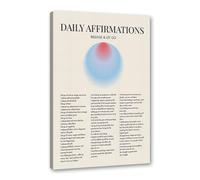 Póster artístico de pared con citas de afirmación diaria, lienzo con degradado positivo, impresiones estéticas, para sala de estar, decoración del hogar (SKU7,30.5 x 45.7 cm, enmarcado (lienzo