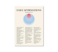 Póster artístico de pared con citas de afirmación diaria, lienzo con degradado positivo, impresiones estéticas, para sala de estar, decoración del hogar (SKU7,30.5 x 45.7 cm, sin marco)