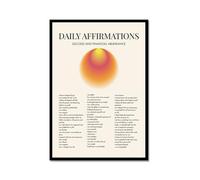 Póster artístico de pared con citas de afirmación diaria, lienzo con degradado positivo, impresiones estéticas, para sala de estar, decoración del hogar (SKU8, 40 x 60 cm, marco de metal negro)