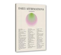 Póster artístico de pared con citas de afirmación diaria, lienzo con degradado positivo, impresiones estéticas, para sala de estar, decoración del hogar (SKU6, 11 x 14 pulgadas, enmarcado (lienzo