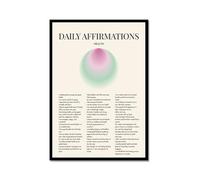 Póster artístico de pared con citas de afirmación diaria, lienzo con degradado positivo, impresiones estéticas, para sala de estar, decoración del hogar (SKU3,16 x 24 pulgadas = (40 x 60 cm), marco de
