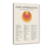 Póster artístico de pared con citas de afirmación diaria, lienzo con degradado positivo, impresiones estéticas, para sala de estar, decoración del hogar (SKU8, 8 x 12 pulgadas, enmarcado (lienzo