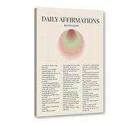 Póster artístico de pared con citas de afirmación diaria, lienzo con degradado positivo, impresiones estéticas, para sala de estar, decoración del hogar (SKU4, 40 x 50 cm), enmarcado (lienzo envuelto)