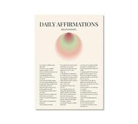 Póster artístico de pared con citas de afirmación diaria, lienzo con degradado positivo, impresiones estéticas, para sala de estar, decoración del hogar (SKU4, 40 x 60 cm, sin marco)