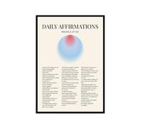 Póster artístico de pared con citas de afirmación diaria, lienzo con degradado positivo, impresiones estéticas, para sala de estar, decoración del hogar (SKU7,12 x 18 pulgadas = (30 x 45 cm), marco de