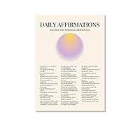 Póster artístico de pared con citas de afirmación diaria, lienzo con degradado positivo, impresiones estéticas, para sala de estar, decoración del hogar (SKU2, 28 x 35 cm, sin marco)
