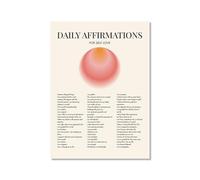 Póster artístico de pared con citas de afirmación diaria, lienzo con degradado positivo, impresiones estéticas, para sala de estar, decoración del hogar (SKU1,51 x 76,2 cm, sin marco)