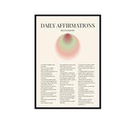 Póster artístico de pared con citas de afirmación diaria, lienzo con degradado positivo, impresiones estéticas, para sala de estar, decoración del hogar (SKU4, 8 x 12 pulgadas = (20 x 30 cm), marco de