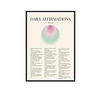 Póster artístico de pared con citas de afirmación diaria, lienzo con degradado positivo, impresiones estéticas, para sala de estar, decoración del hogar (SKU3, 8 x 12 pulgadas = (20 x 30 cm), marco de