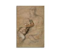 Póster artístico de pared de Michelangelo Buonarroti Madonna and Child 1525, decoración del hogar, arte de pared, impresión decorativa para dormitorio, habitación, estética, 60 x 90 cm