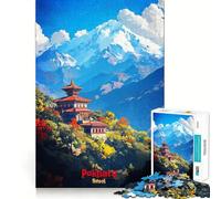 Póster artístico de Pokhara, Nepal Rompecabezas de 1000 Piezas para Adolescentes Juguete de lógica para Jugar en Grupo Corte de precisión Regalo Original (50x75cm)