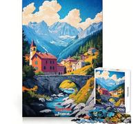 Póster artístico de Saboya, Francia Rompecabezas de 1000 Piezas para Adolescentes Juguete de lógica con Forma de Tren para aliviar el estrés Corte Suave Regalo Memorable (38x26cm)