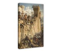 Póster artístico de Siege of Acre de Dominique Papety y arte para pared, marco moderno para decoración de dormitorio familiar, 60 x 90 cm