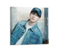 Póster artístico de Stray Kids Bang Chan para pared, lienzo estético, póster vintage de música y películas, pintura decorativa para sala de estar, dormitorio, 40 x 40 cm, estilo marco