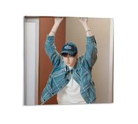 Póster artístico de Stray Kids Bang Chan para pared, lienzo estético, póster vintage de música y películas, pintura decorativa para sala de estar, dormitorio, 60 x 60 cm, estilo marco