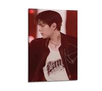 Póster artístico de Stray Kids de Kim Seungmin, lienzo estético, póster de música vintage y películas, pintura decorativa para sala de estar, dormitorio, 50 x 75 cm, estilo marco