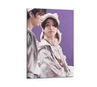 Póster artístico de Stray Kids Han Jisung para pared, lienzo estético, póster vintage de música y películas, pintura decorativa para sala de estar, dormitorio, 60 x 90 cm, estilo marco