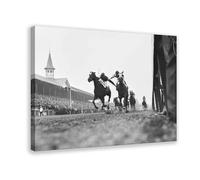 Póster artístico de The Fighting Finish 1933 con diseño de carreras de caballos del Derby de Kentucky y arte de pared, marco moderno para decoración de dormitorio familiar, 50 x 75 cm