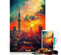 Póster artístico de Tokio para Adolescentes, Rompecabezas de 1000 Piezas, Juguete de lógica Resistente, diversión y Ocio, Arte Coleccionable con Bordes Transparentes 38x52cm