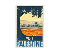 Póster artístico de viaje vintage y arte de pared con diseño de visita a Palestina para decoración de dormitorio familiar, sin marco, 50 x 75 cm