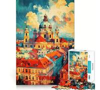 Póster artístico de Viena,Rompecabezas de 1000 Piezas para Adolescentes,Juego Que estimula el Cerebro,Encaje Huecos,Actividad Relajante para Grupos en Interiores (50x75cm)