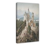 Póster artístico del castillo de Adolf Hitler Neuschwanstein para decoración de pared, lienzo artístico, póster de pintura e impresión para pared, póster de lienzo para dormitorio, decoración de