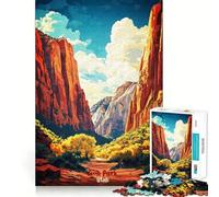 Póster artístico del Parque Nacional Zion,Rompecabezas para Adultos de 1000 Piezas,Juego para estimular la Mente,diseño Ajustado sin Huecos,Regalo de cumpleaños,Juguete para ejercitar el Cerebro