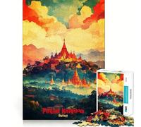 Póster artístico del Reino Pagano, Rompecabezas de 1000 Piezas para Adultos, Rompecabezas Que Mejora la Memoria, Entretenimiento Suave, Corte Firme, Regalo navideño (50x75cm)