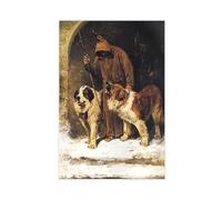Póster artístico en lienzo con diseño de animales de monje de San Bernardo de John Emms de 1913 y arte de pared, impresión moderna para dormitorio, sin marco, 30 x 45 cm