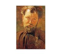 Póster artístico en lienzo con diseño de autorretrato de Alphonse Mucha y arte de pared, impresión moderna para decoración de dormitorio familiar, sin marco, 50,8 x 76,2 cm