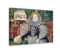 Póster artístico en lienzo con retrato de la reina Isabel I de Inglaterra de 1588 de Armada y arte de pared, marco moderno para decoración de dormitorio familiar, 30,5 x 45,7 cm