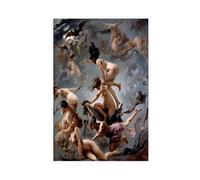 Póster artístico en lienzo de 1878 con diseño de brujas que van al sábado - Luis Ricardo Falero 1878 y arte de pared, decoración moderna para dormitorio familiar, sin marco, 40 x 61 cm