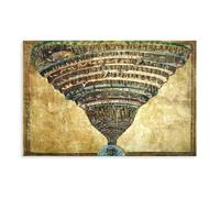 Póster artístico en lienzo de comedia divina de Sandro Botticelli y arte de pared, impresión moderna para decoración de dormitorio familiar, 30 x 45 cm