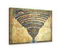 Póster artístico en lienzo de comedia divina de Sandro Botticelli y arte de pared, impresión moderna para decoración de dormitorio familiar, 20 x 30 pulgadas (50 x 75 cm)