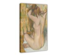 Póster artístico en lienzo de Edgar Degas Famous Prints Femme Nue, De Dos, Se Coiffant y arte de pared, marco moderno para decoración de dormitorio familiar, 61 x 91 cm