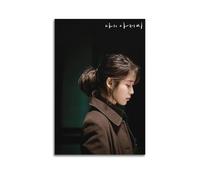 Póster artístico en lienzo, ídolo coreano IU-My Husband-tema de estrella de ola coreana, decoración simple para dormitorio, sala de estar o pasillo, hermosa decoración de habitación con fondo oscuro y
