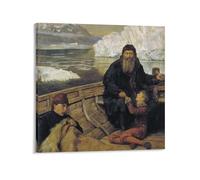Póster artístico en lienzo y arte de pared, diseño de El último viaje de Henry - John Collier - Póster moderno para decoración familiar, 40 x 40 cm