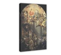 Póster artístico sobre lienzo de Fundación de la Orden Trinitaria (misa de San Juan de Matha) y arte de pared, impresión moderna para decoración de dormitorio familiar, 50 x 75 cm